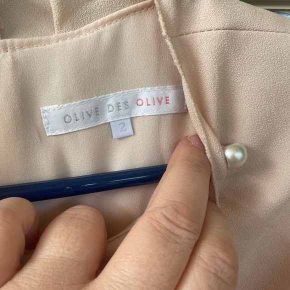 Chic Blush Long Sleeve Dress with Pearl Details - Picture 5 of 5